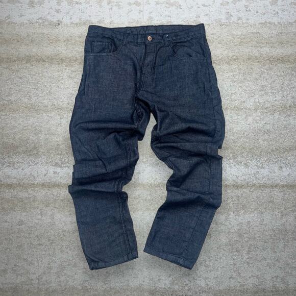 Vintage Y2K Qruel Skater Jeans 34x34 Straight Leg Metallic Blue Wash Denim Rap - Picture 2 of 4